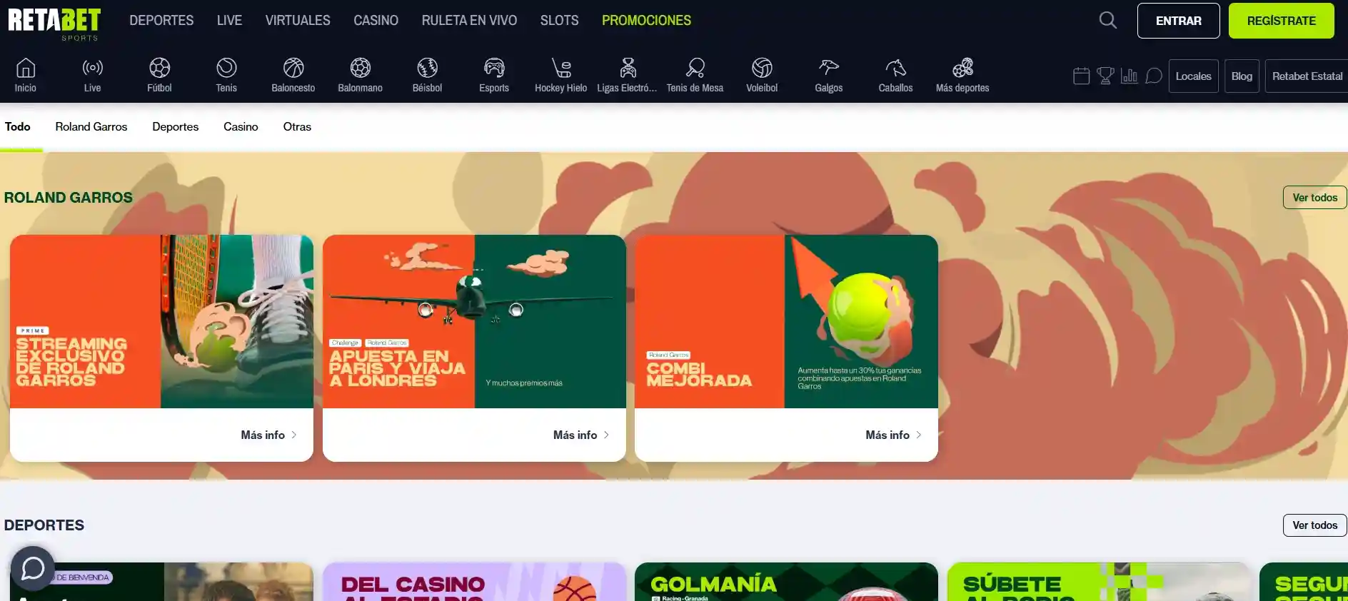 Recompensas y promociones activas con código promocional retabet
